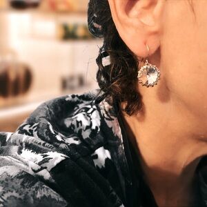 J.Crew Gold-Tone Clear Crystal Stone Fish Hook Dangle Earrings